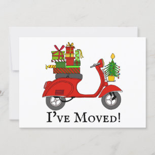 New address Classic Christmas Scooter Invitation