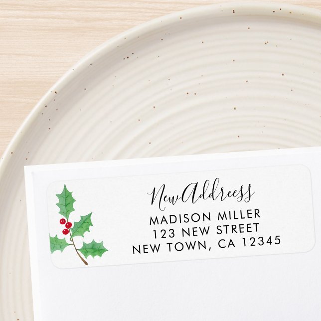New Address Festive Holly Return Address (Creator Uploaded)