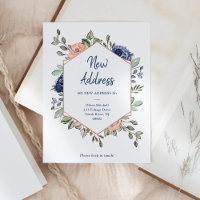 New Address | Floral Geometric Moving Announcement