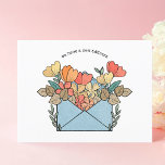 New Address Flowers Illustrated Postcard<br><div class="desc">Inform everyone about your change or move effortlessly with our "We Have a New Address" postcard. This charming postcard features an illustration of an envelope adorned with vibrant flowers, serving as a delightful announcement for your relocation. The front showcases the message prominently, while the back provides a convenient template for...</div>