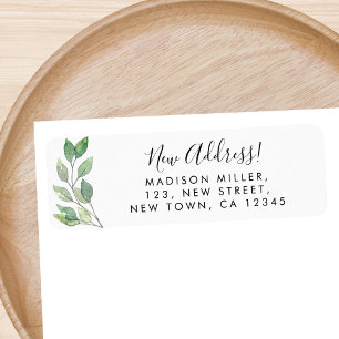 New Address Greenery Return Address Label