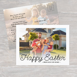 New Address Happy Easter 2 Home Photos Moving Announcement Postcard