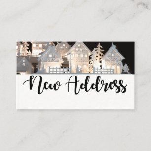 New Address  Illuminated Christmas Houses Enclosure Card