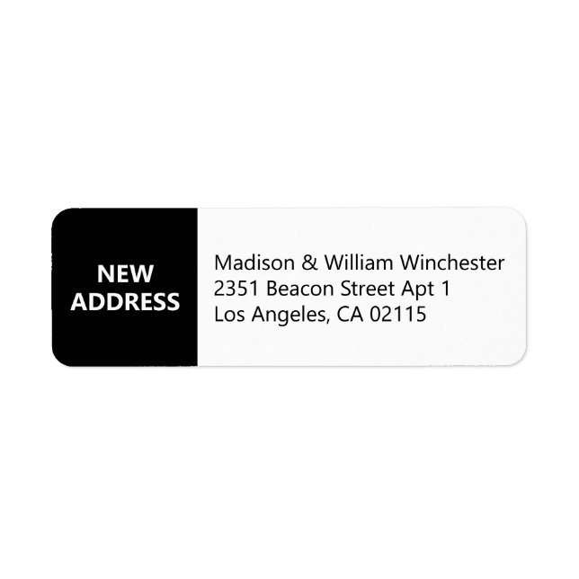 New address modern bold black and white custom (Front)