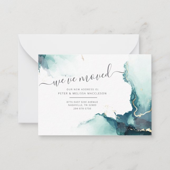 New Address Modern Earth Agate Moving Announcement (Front)