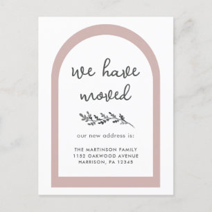 New Address Modern Script with Simple Botanical Postcard