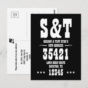 New Address Monogram Western Style Personalized Postcard
