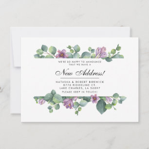 New Address Move Eucalyptus Moving Announcemen Card