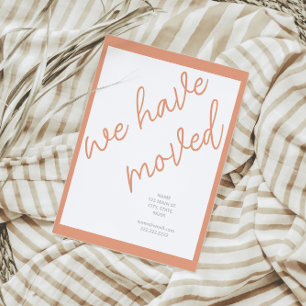 New Address Moving Announcement   Peach Coral