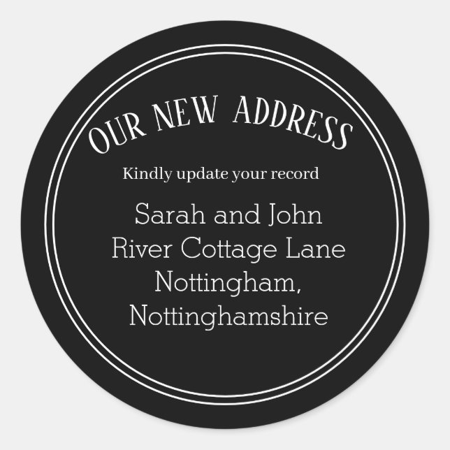 New Address Moving Announcement Stickers (Front)
