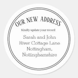New Address Moving Announcement White Stickers