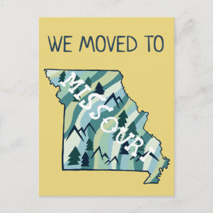 NEW ADDRESS Moving Missouri State Illustrated Map Postcard