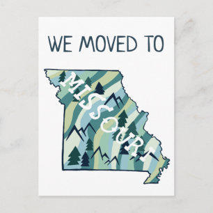 NEW ADDRESS Moving Missouri State Illustrated Map Postcard