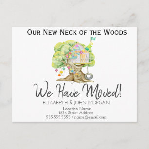 New Address, New Home,House Tree Announcement Postcard