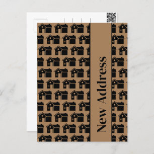 New Address New Home Pattern Moving Announcement Postcard