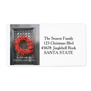 New Address ornament wreath Holiday Label