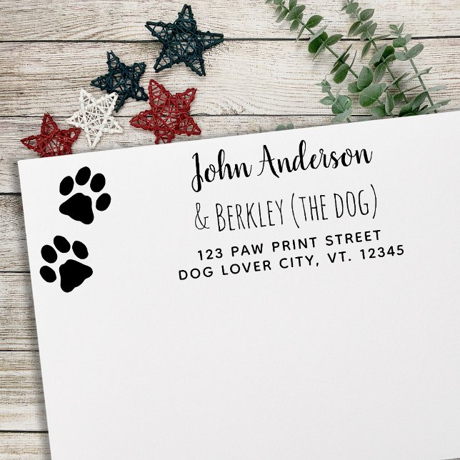 New Address Paw Print Moving Return Address Rubber Stamp (Creator Uploaded)