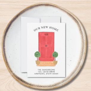 New Address Red Door Moving Announcement Mini Card