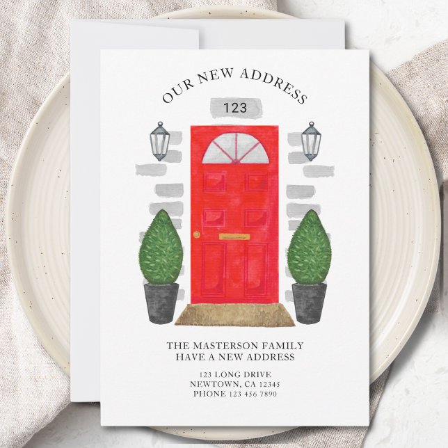 New Address Red Door Watercolor Announcement (Creator Uploaded)