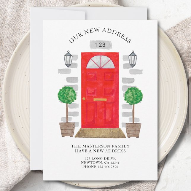 New Address Red Watercolor Door Announcement (Creator Uploaded)