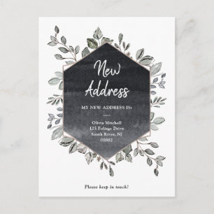 New Address   Rustic Greenery Moving Announcement Postcard