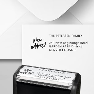 New address script modern return address self-inking stamp