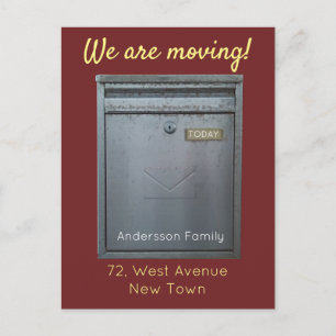 New Address Silver Mailbox Custom Text Postcard