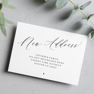New address simple minimalist moving announcement