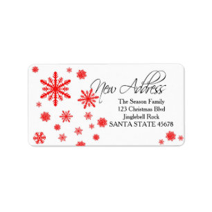 New Address snowflake Holiday Address Label