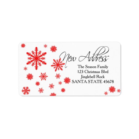 New Address snowflake Holiday Address Label