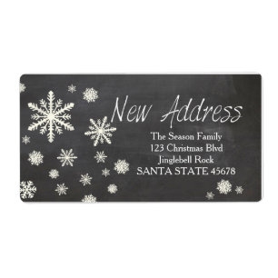 New Address snowflake Holiday Address Label
