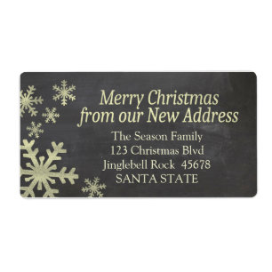 New Address snowflake holiday Label