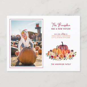 New Address We Moved Pumpkin Moving Announcement Postcard
