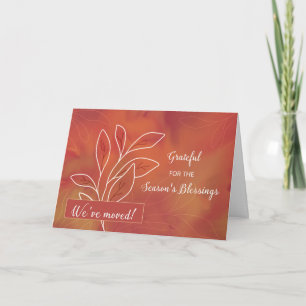 New Address We Moved Thanksgiving Warm Watercolor Card