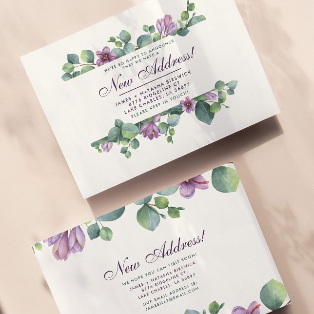 New Address We’ve Moved Botanical Eucalyptus Card (Change of Address Update Eucalyptus Moving Announcement)