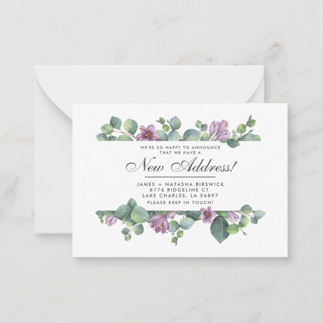 New Address We’ve Moved Botanical Eucalyptus Card (Front)
