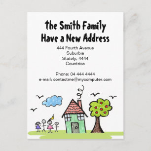 New Address 'We're Moving' House Notification Announcement Postcard