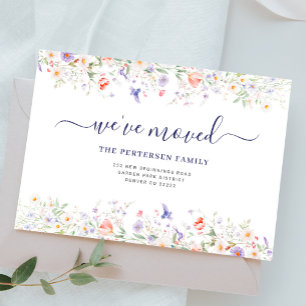 New address we've moved floral moving announcement