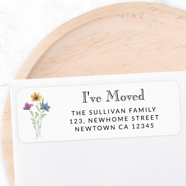 New Address Wildflower Return Address Label (Creator Uploaded)