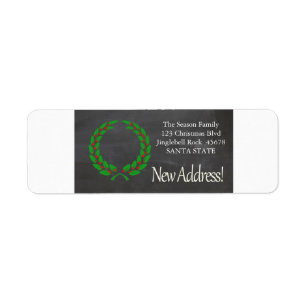 New Address x-mas wreath Holiday Label