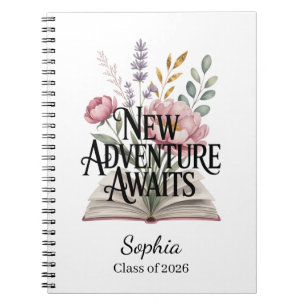 New Adventure Awaits Graduation Personalized Notebook