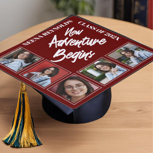 New Adventure Begins Class Of 2025 Multi Photo Graduation Cap Topper