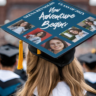 New Adventure Begins Class Of 2025 Multi Photo  Graduation Cap Topper