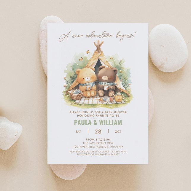 New Adventure Happy Campers Baby shower Invitation (Créateur téléchargé)