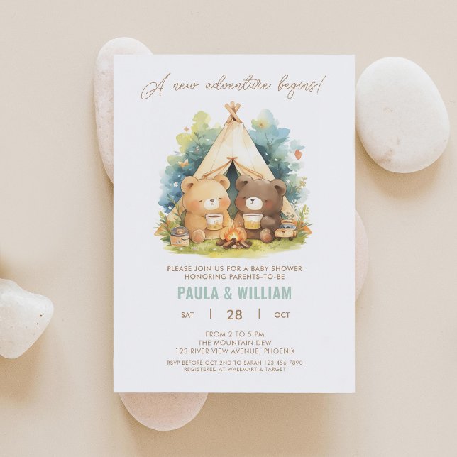 New Adventure Happy Couple Baby shower Invitation (Créateur téléchargé)