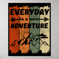 New adventure hiking lovers gift retro mountain
