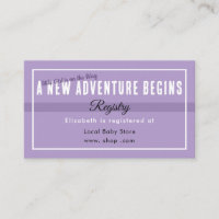 New Adventure Purple Registry Enclosure Card