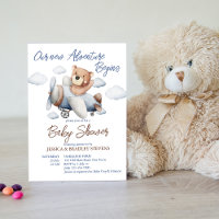 New adventure tiny pilot airplane baby shower