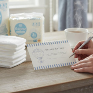 New adventures Baby Shower Diaper Raffle  Enclosure Card