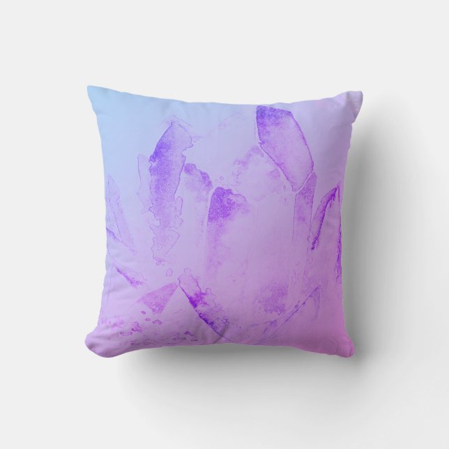 *~* New Age Abstract Modern Watercolor Crystals Throw Pillow (Front)